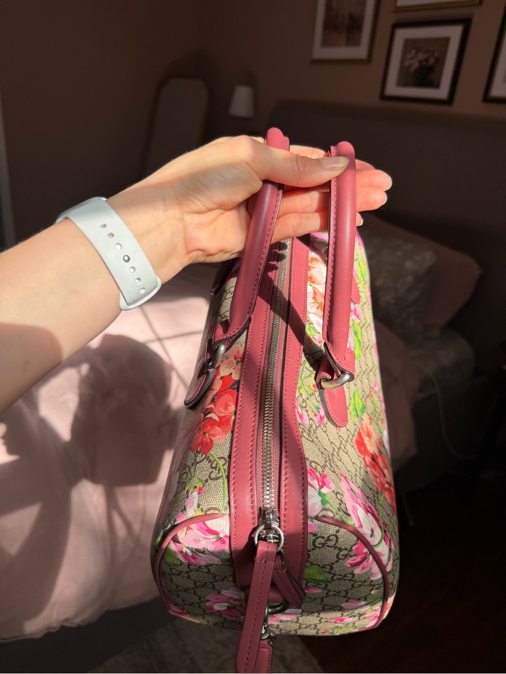 Gucci GG Supreme Blooms Boston Bag - Picture 5 of 11